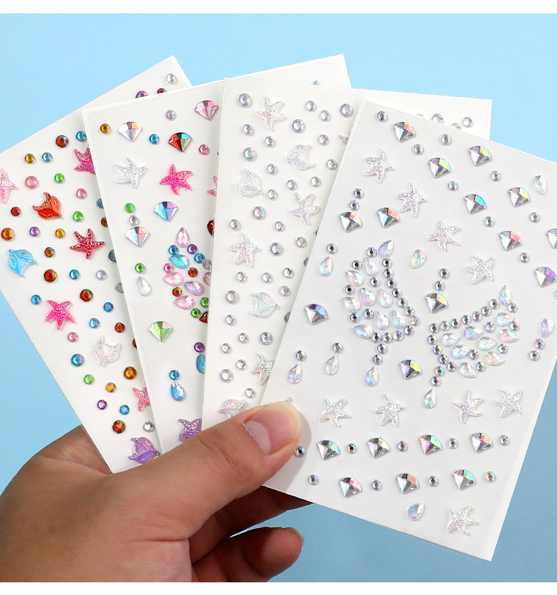 商超热销免胶钻石贴纸儿童化妆贴脸饰品美甲贴发贴演唱会妆照眉心贴详情34