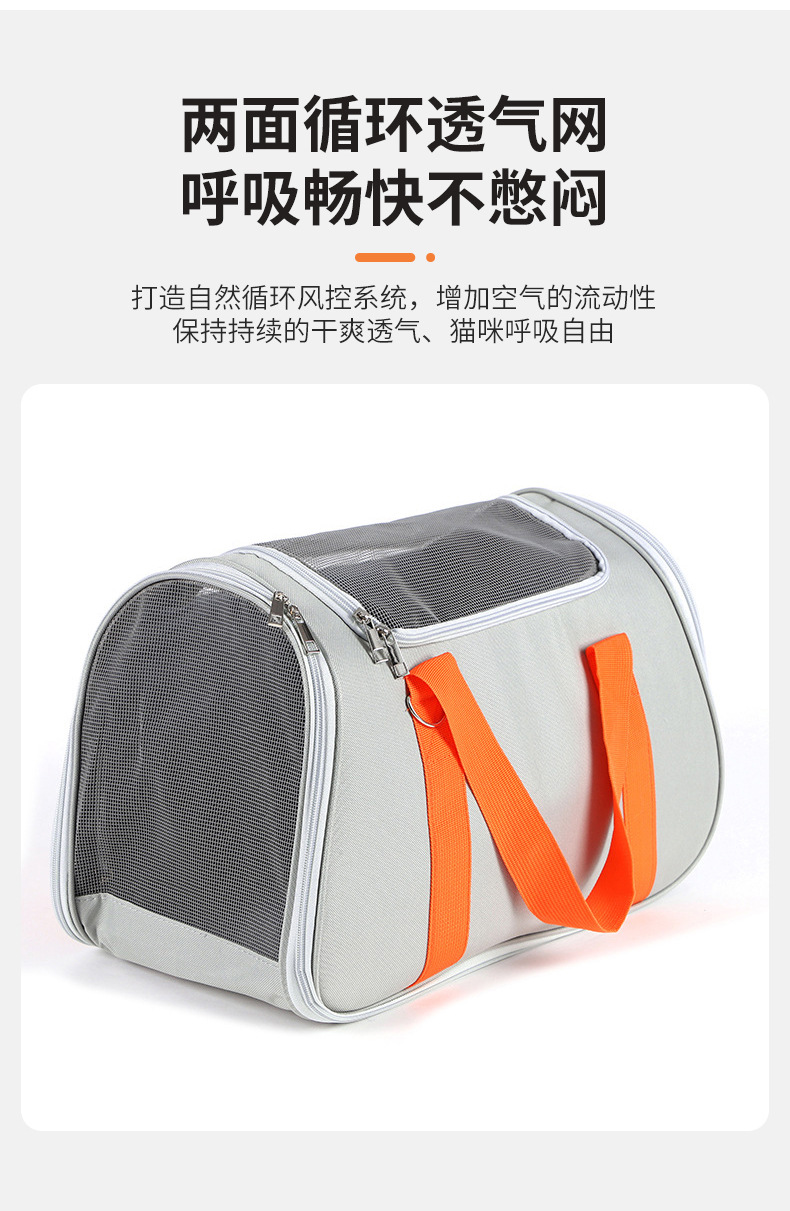 Rongka Pet Cross-border Travel Portable Casual Cat Bag can be carried diagonally. Oxford fabric waterproof handbag. Simple, breathable and stress-resistant pet bag pic 5