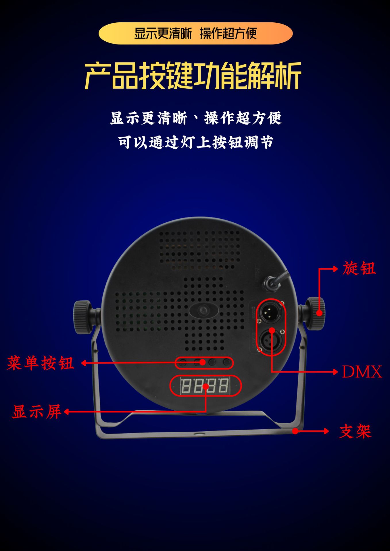 LED帕灯光全彩婚庆演出舞台灯光设备酒吧KTV效果灯染色灯54颗帕灯详情9