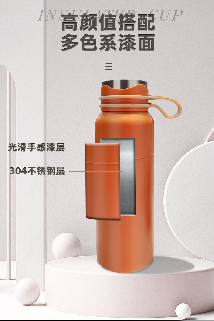 厂家新款大容量便携式保温杯保温保冷随手杯户外运动提手水杯批发详情4