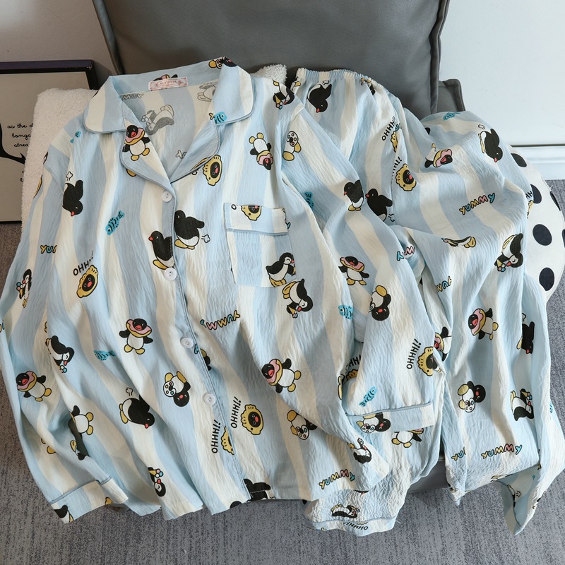 Cute cartoon mikko pajamas for girls in spring and autumn, cloud cotton long-sleeved, sweet student and Internet celebrity home wear set for summer pic 36