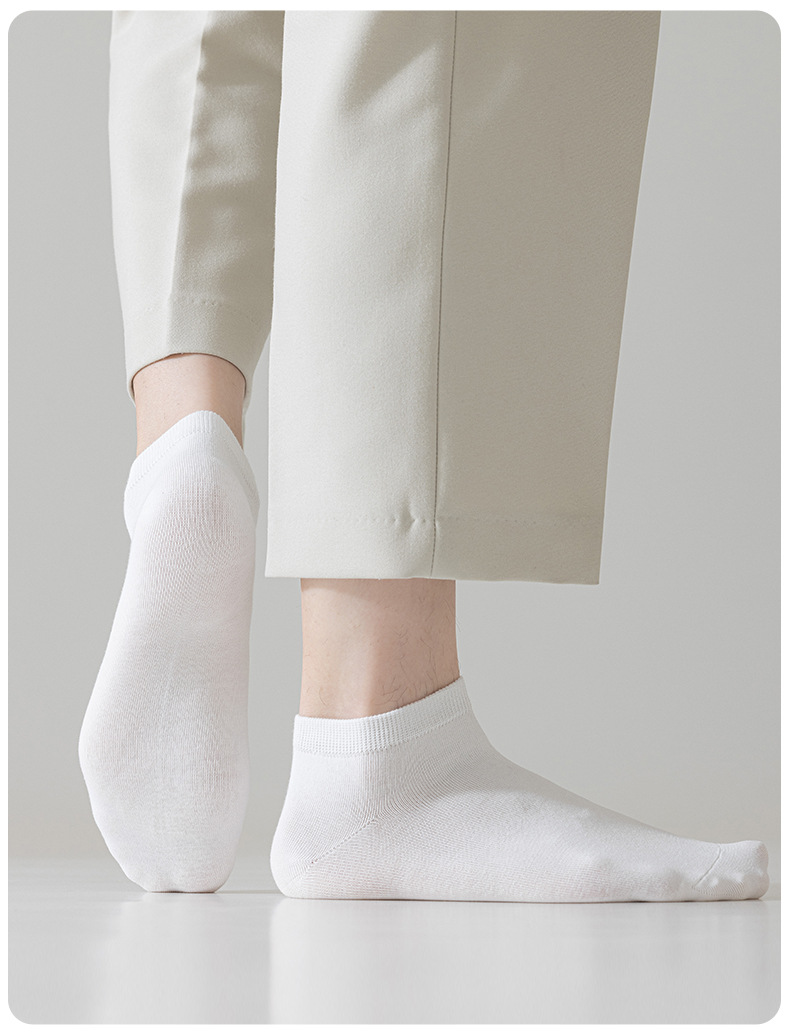 诸暨男士春夏短袜纯色棉袜透气吸汗运动隐形船袜男袜薄款男袜子详情19
