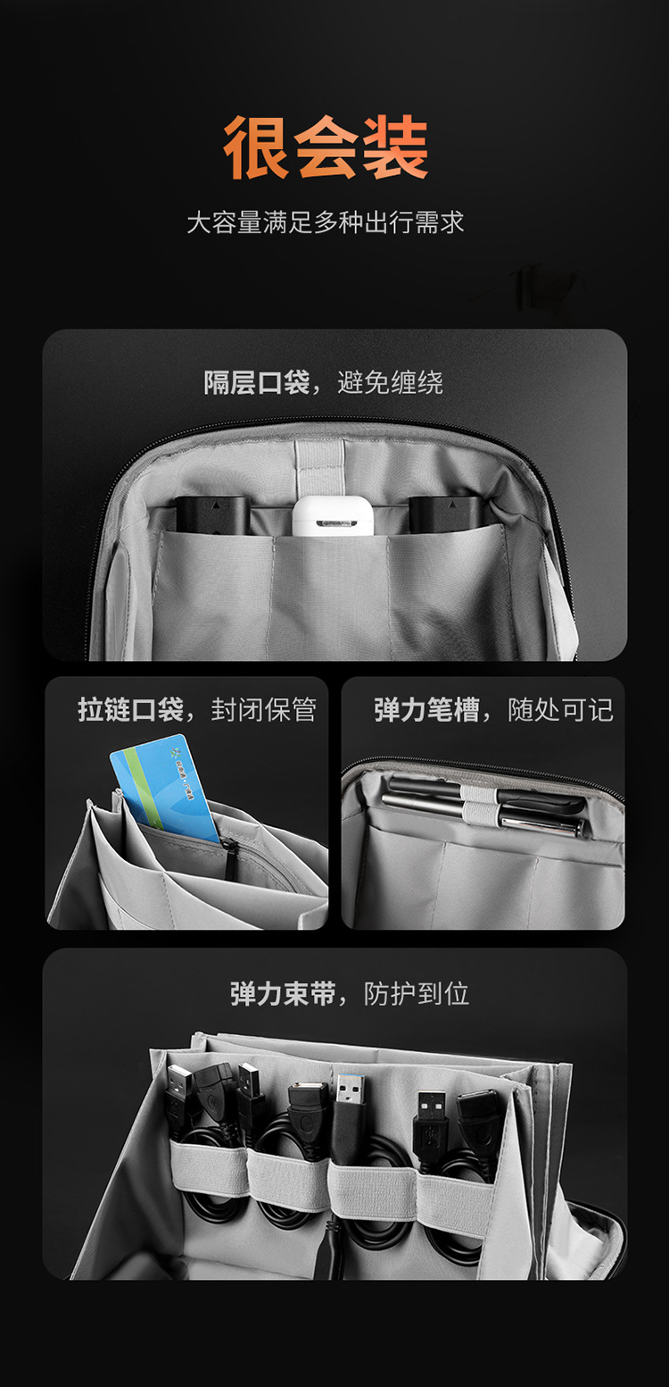WEPOWER新款男士手拿包 数据线配件收纳包 旅行便携随行包 数码收纳包 办公出行必备详情8