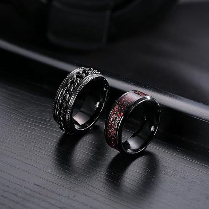 Wholesale of best-selling titanium steel rings, European and American fashion jewelry sets, and rotating stress-relieving rings for cross-border trade on Amazon pic 7