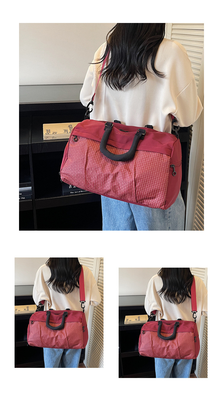 短途旅行包女轻便多功能斜挎运动健身包手提出差大容量收纳行李袋详情22