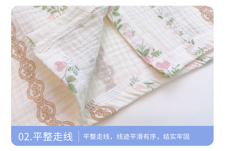 夏季儿童纯棉A类纱布睡衣 女童薄款花边开衫家居服套装 童装两件套纱布清凉睡衣详情10