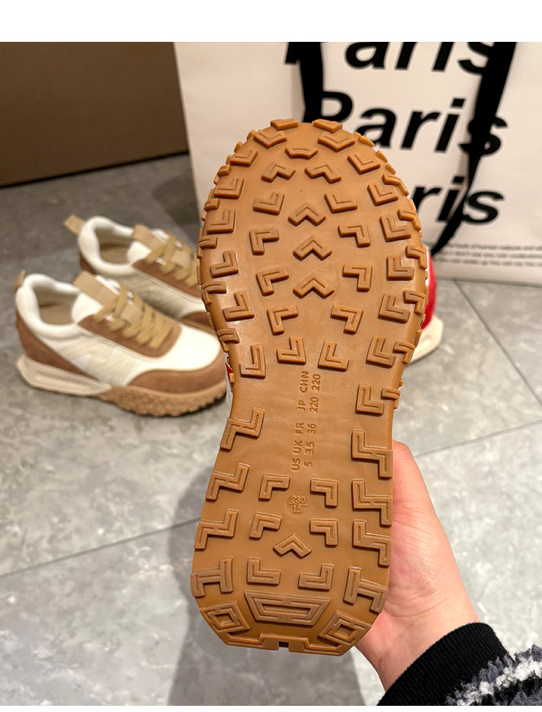 7cm内增高老爹鞋红色德训鞋女2025新款透气厚底休闲鞋百搭阿甘鞋详情17