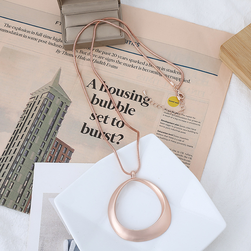 跨境亚马逊热销爆款欧美几何形吊坠长款ins高级项链时尚女毛衣链详情14