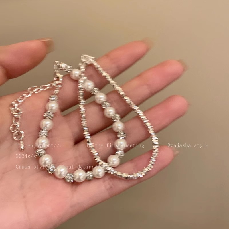 满天星珍珠碎银子串珠手链女冷淡风轻奢高级感小清新学生闺蜜手饰详情17