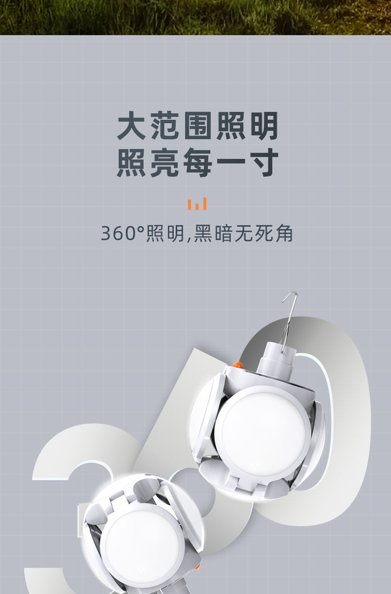 Solar charging bulb, emergency power outage, night market stall, household LED ultra-bright energy-saving foldable football lamp A pic 4
