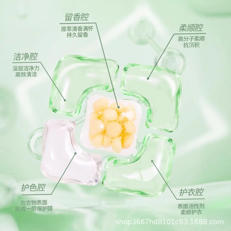 山茶花洗衣凝珠五合一留香珠柔顺抑菌除螨洗衣珠深层去污洗衣液详情3
