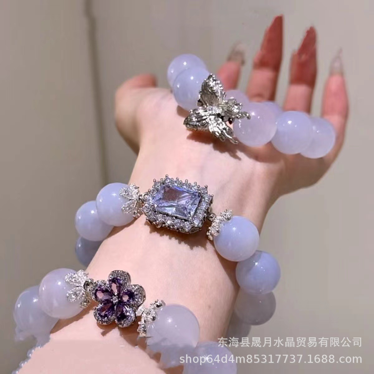 High-color-retention electroplated zircon inlaid snowflake bead magic box bead DIY crystal bracelet accessory pic 2