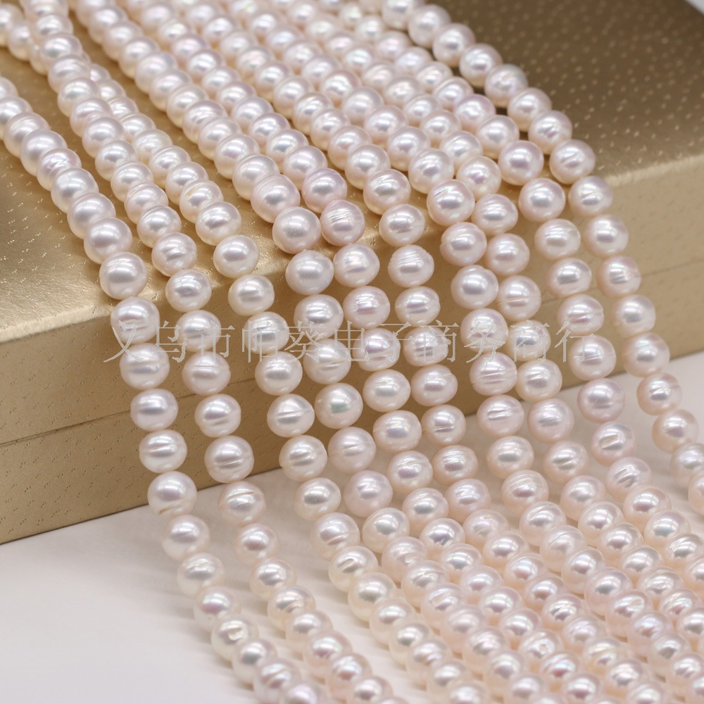 Exquisite natural freshwater pearl round beads DIY jewelry accessories, handcrafted jewelry necklaces, bracelets, pendants, wholesale and production pic 4