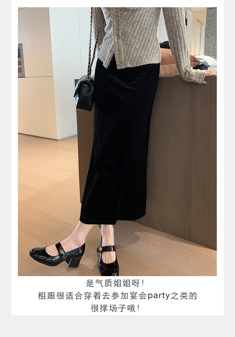 葡萄妈studiolee 经典百搭圆头一字带粗跟玛丽珍单鞋小皮鞋女春夏详情14