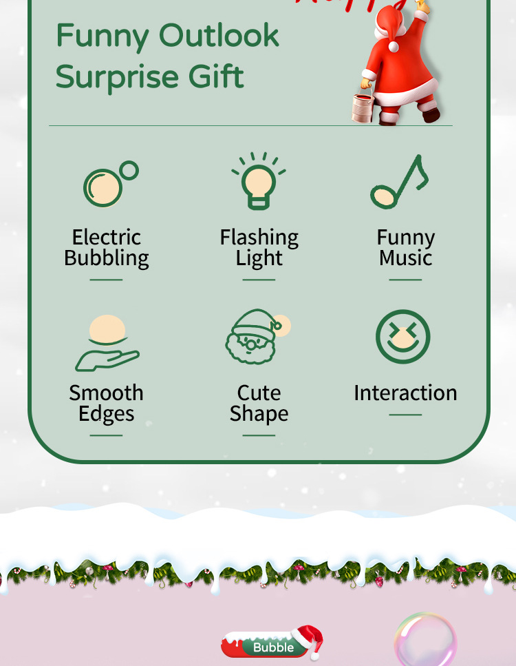 亚马逊跨境新款圣诞泡泡机 创意整蛊圣诞老人泡泡玩具 玩具泡泡机圣诞节礼物详情3