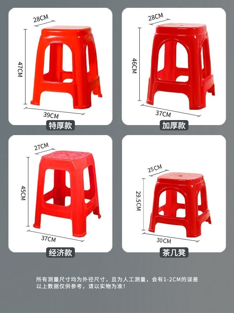 特厚红色塑料凳】加厚家用大排档婚宴喜宴餐厅饭馆用厂家直销批发详情6