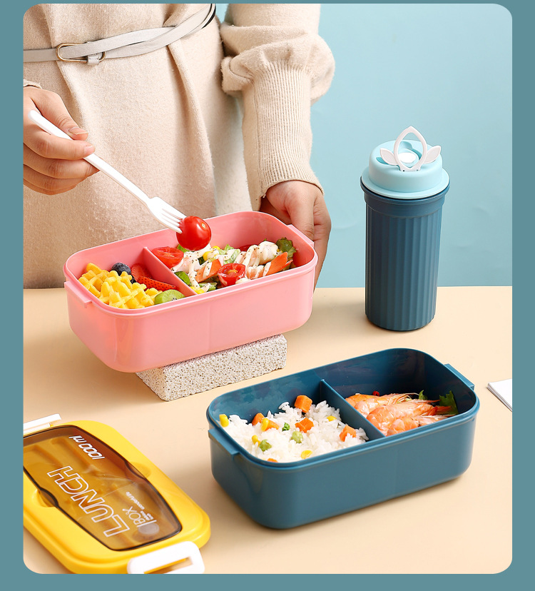 ins Cross-border lunch box set: bento box, light food, salad box, sauce box, student and office worker picnic box, separated pic 6