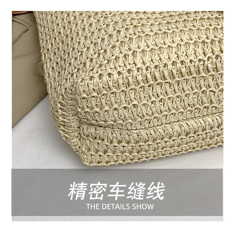 2024时尚新款沙滩草编大容量包包女单肩包百搭洋气编织旅行托特包详情5