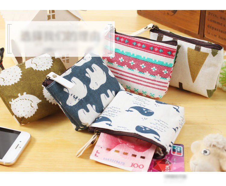 棉麻零钱包复古韩版硬币包简约时尚帆布卡通钥匙可爱收纳包零钱包详情4