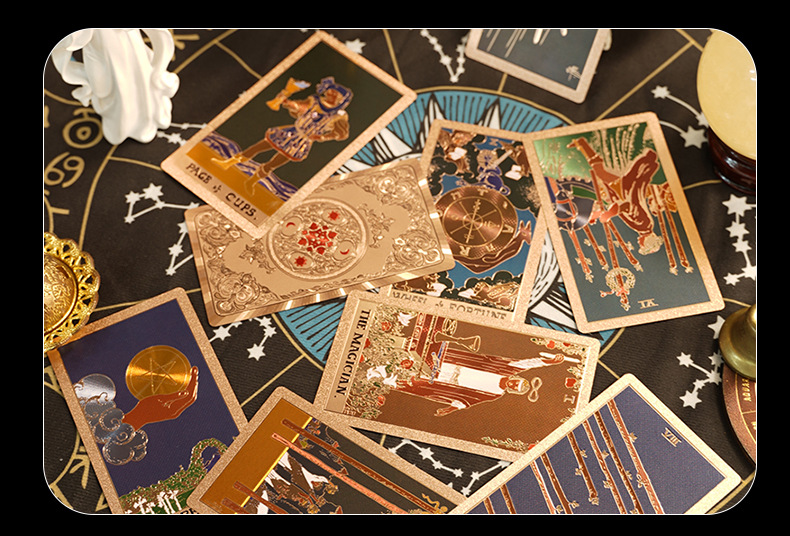 金箔塔罗 韦特塔罗牌全套正版卡片桌游烫金PVC防水塔罗卡牌游戏现货批发详情8