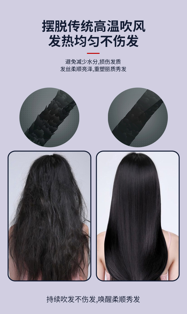跨境爆款吹风梳直发梳子电卷发棒热风吹梳五合一体机负离子美欧规M141详情11