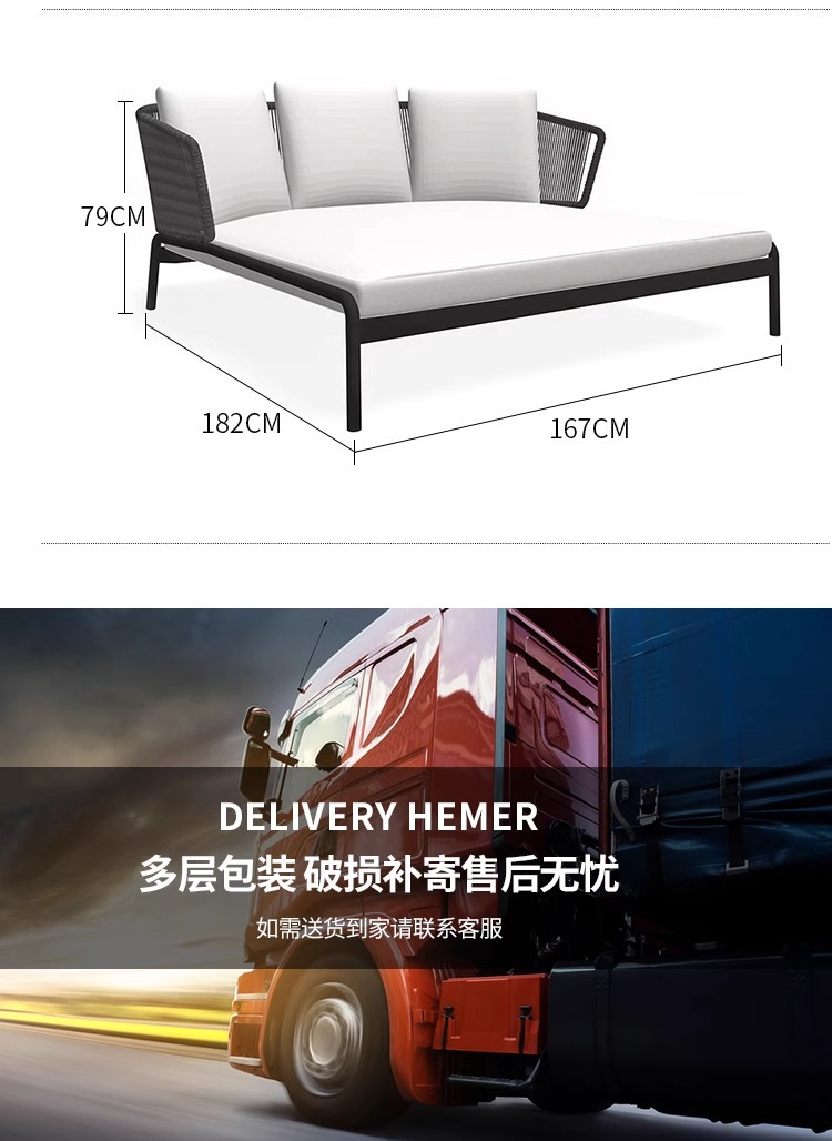 Outdoor leisure furniture, rattan sofa combination, open-air balcony rattan chair, model room, courtyard garden sofa, living room pic 22