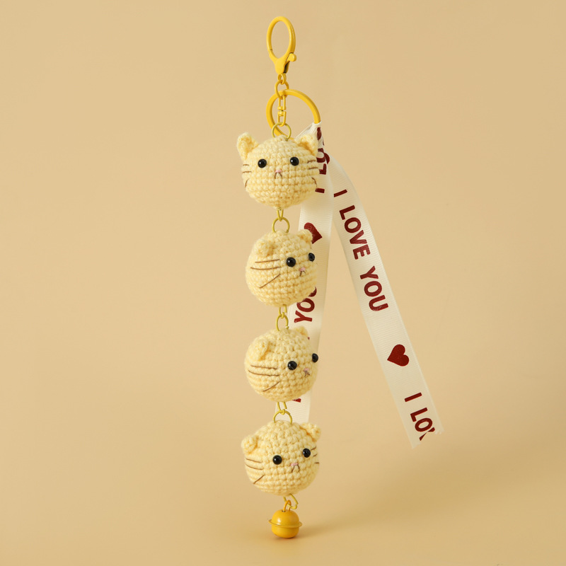 窗边手工铃铛挂件多头动物好运挂串车内装饰编织鲸鱼熊猫小鸡兔子详情10