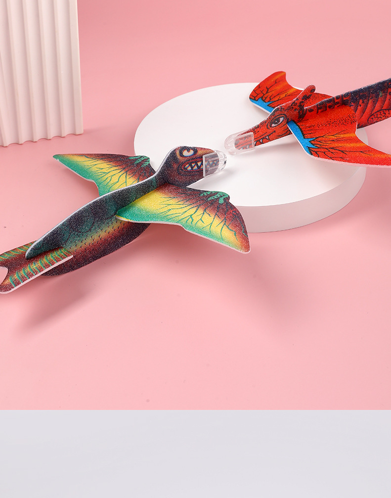 恐龙小飞机DIY手抛滑翔机幼儿益智模型玩具礼品泡沫拼装回旋飞机详情11