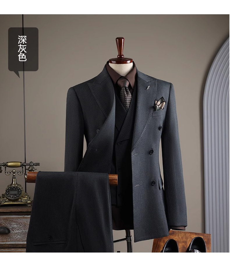 西装套装男士成都商务正装定制高级感西服套装新郎结婚礼服带马甲详情16