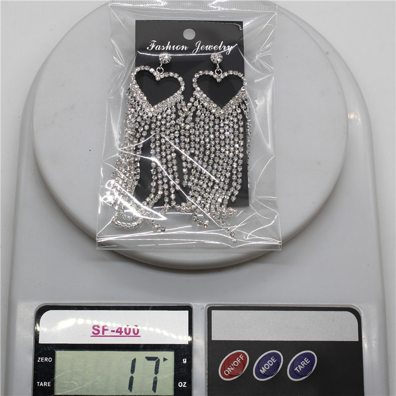 爪链流苏链装饰耳环长款耳针钻链耳饰品女孩首饰铜爪烧焊厂家直销详情16