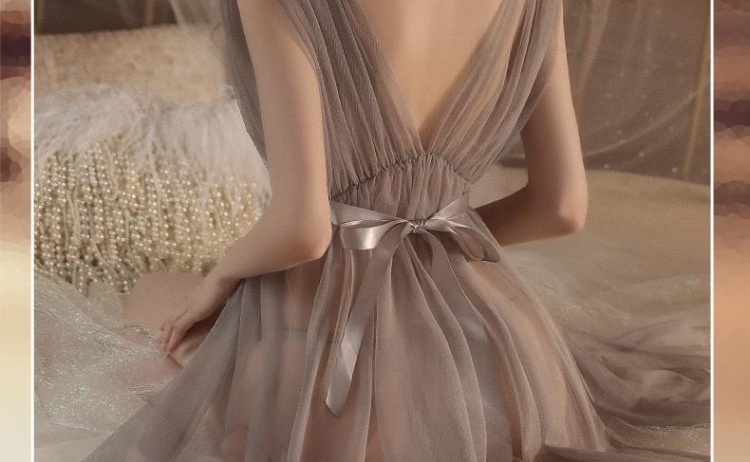 性感睡衣女夏季透明蕾丝网纱q趣镂空诱惑小胸露背吊带睡裙纯欲风详情11