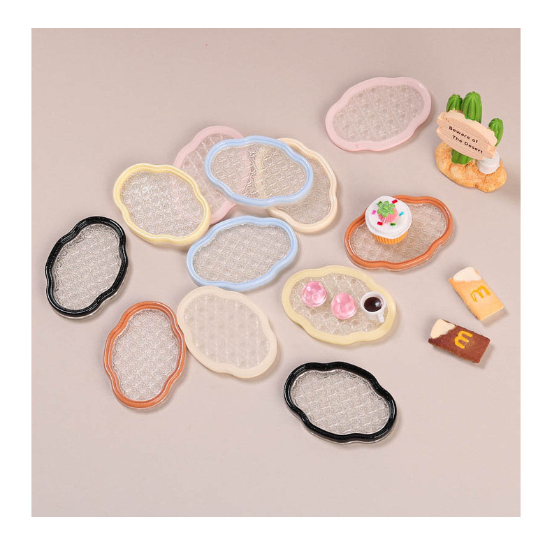 树脂配件奶油胶配饰卡通diy创意小摆件饰品装饰透色彩色雕花盘子详情13