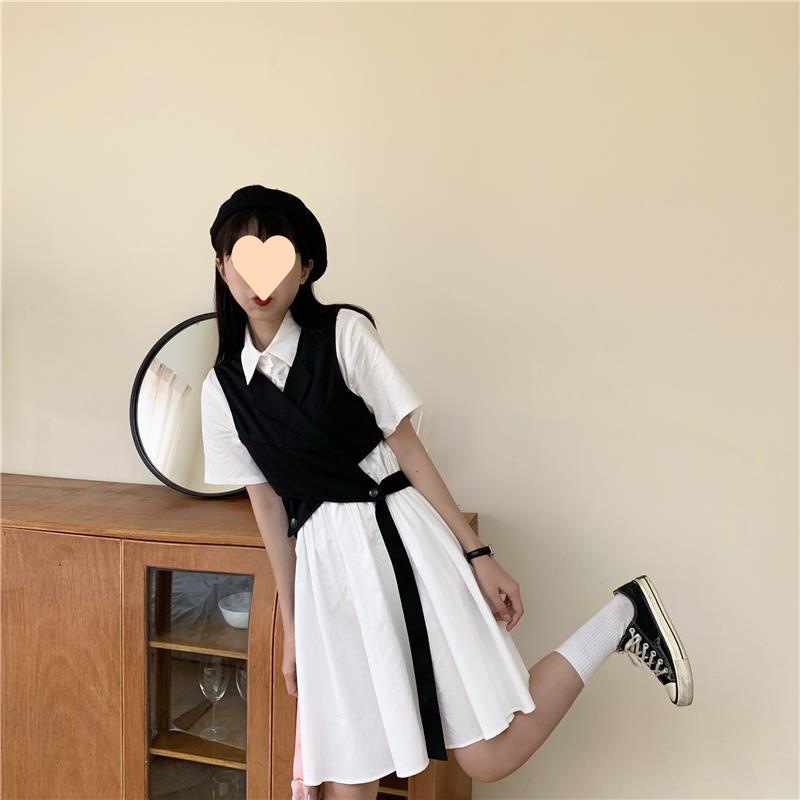 2024新款衬衫裙气质赫本风工装裙法式复古连衣裙收腰显瘦裙子女夏详情12