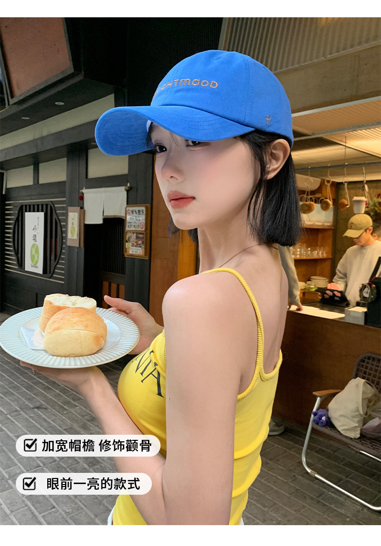 字母刺绣蓝色棒球帽女2025年春新款韩版显脸小帽子高品质鸭舌帽潮详情5