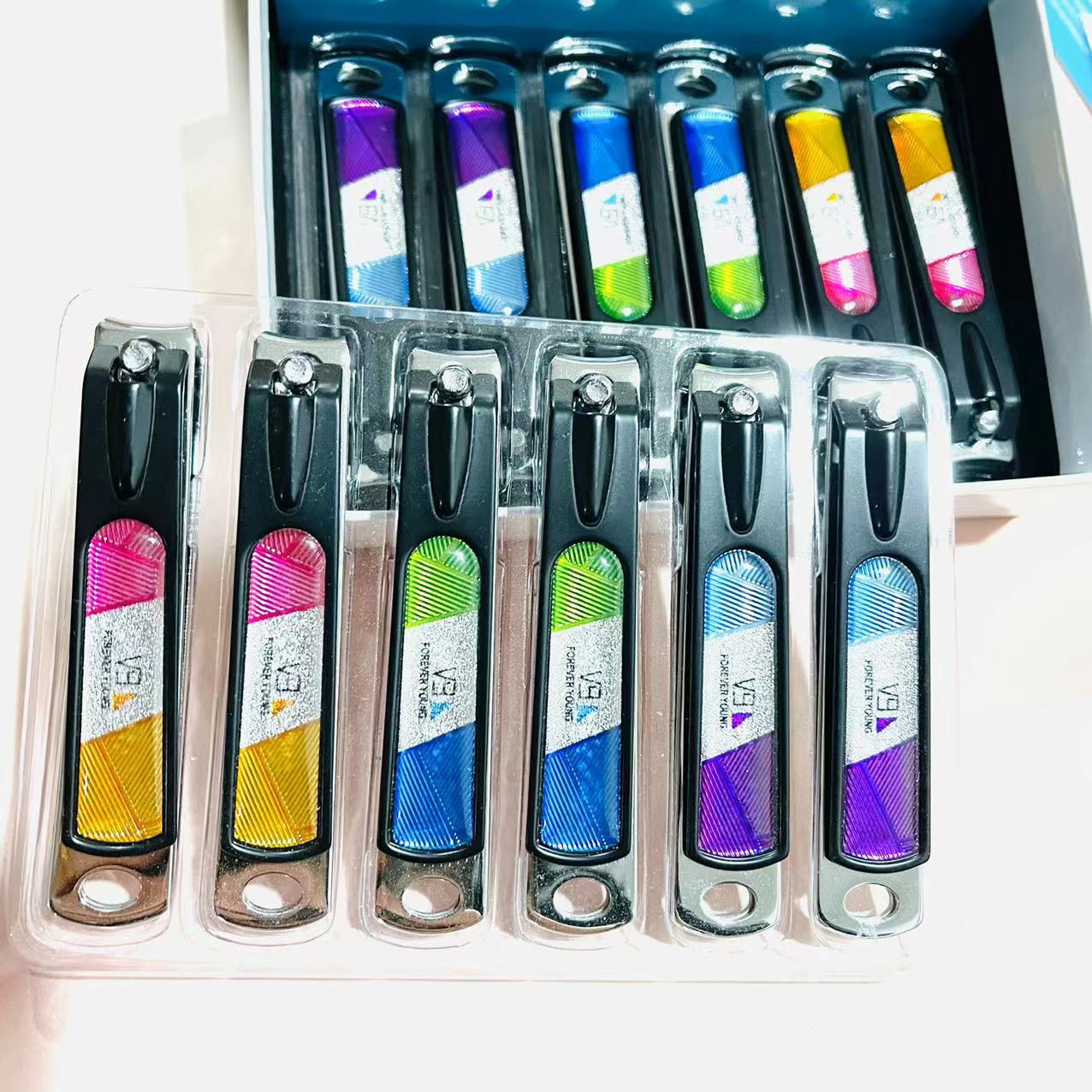 【 Office 】VT803D nail clippers 12 per box, 600 per piece. VT803D box-set flat nail clippers with file trimming knives, adult home flat nail clippers for nail care, 2 yuan pic 5