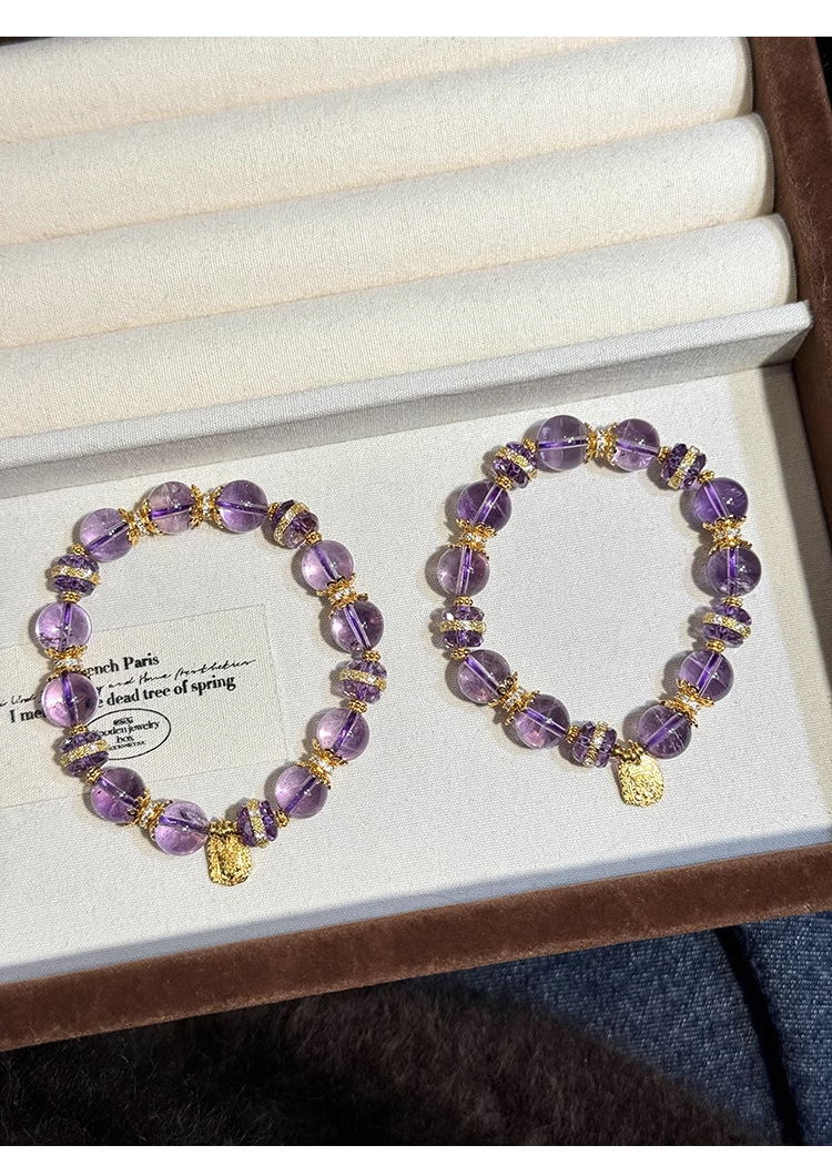 巴西紫水晶手串女手链轻奢气质网红紫气东来水晶串珠手饰生日礼物详情16