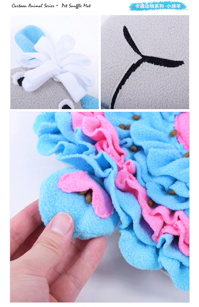 Rongka Pet Cross-border Cartoon Animal Series: Sheep, Lions, rabbits, raccoons, peacocks, smell blankets, foraging pads, relieve boredom, food hiding toys, pet toys pic 25