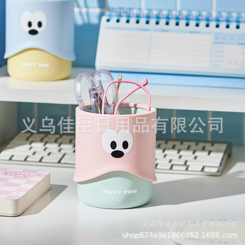 Big-eyed cute pen holder desktop storage creative cartoon pen holder Cute pen holder student stationery storage box office pic 5