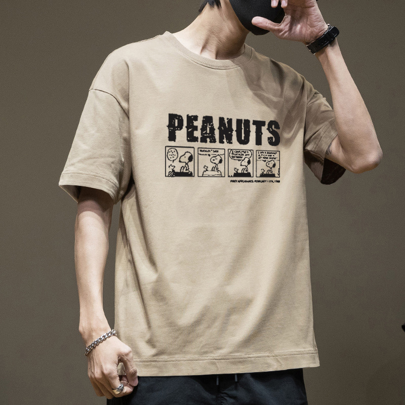 Pound 100% algodón camiseta de manga corta para hombres diseño de verano sentido transpirable cómodo ins moda para chicos holgada para hombres pic 14