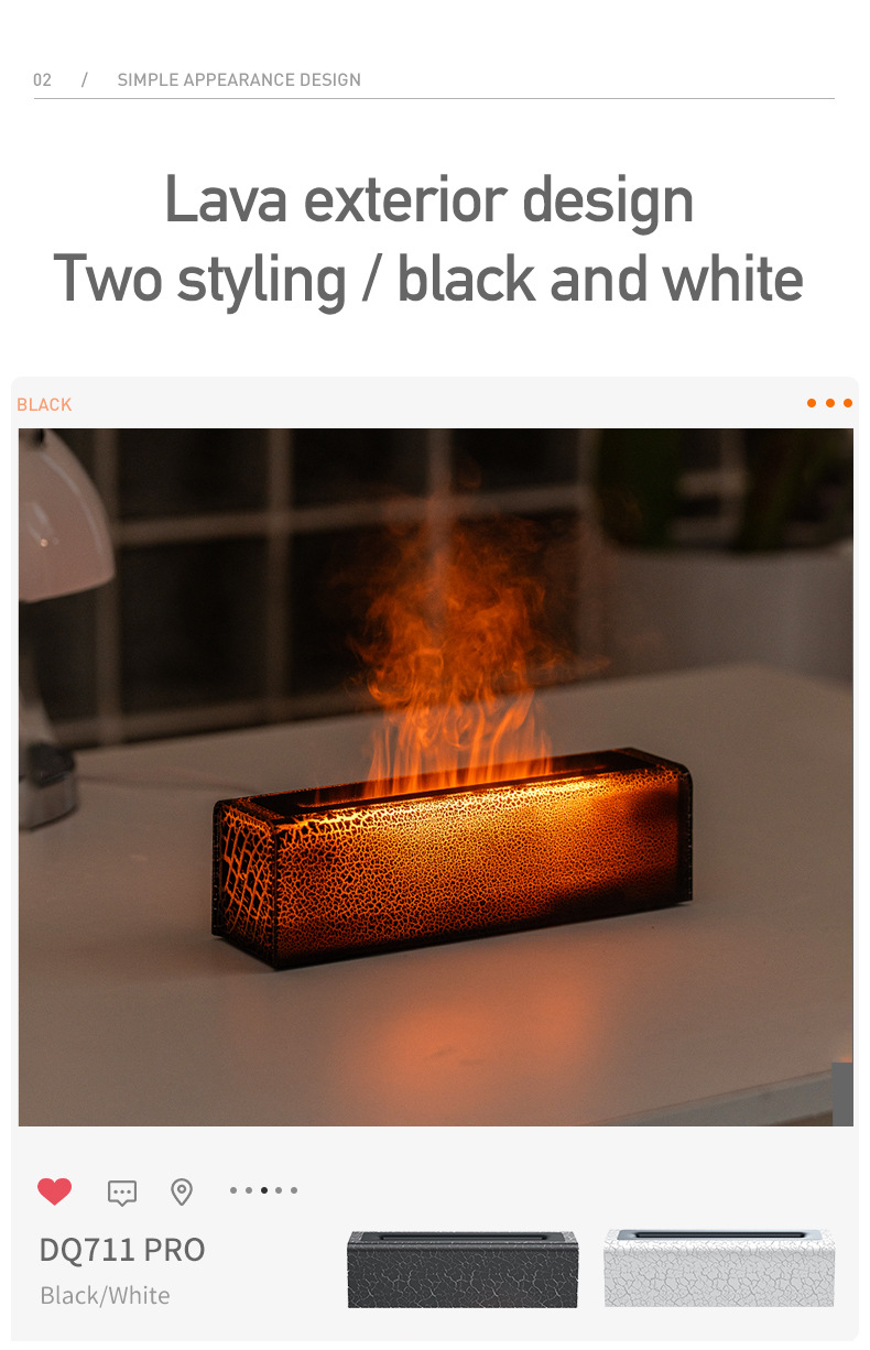 创意新品熔岩七彩火焰香薰机桌面家用氛围usb插电仿真火焰加湿器详情21