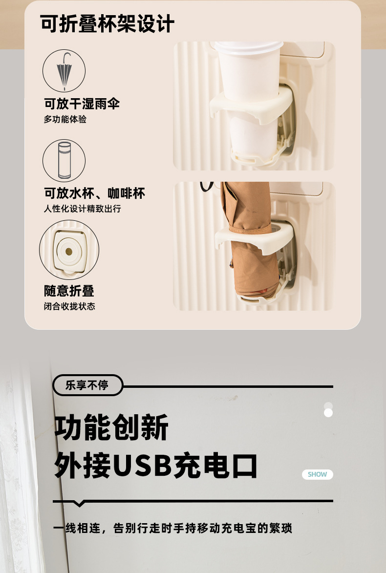A 18-inch carry-on suitcase with a front opening for women, a lightweight and multi-functional side-opening suitcase for men pic 9
