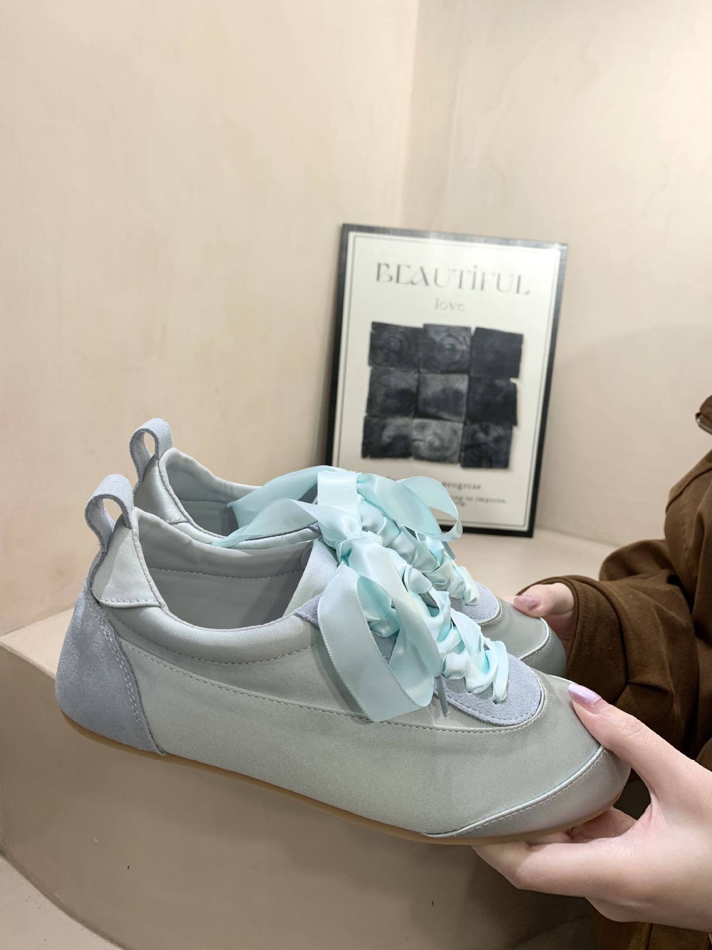 Ballet Satin German Training Shoes for Women 2026 Spring and Autumn New Style, niche design flat fashion casual shoes, pink shoes pic 10