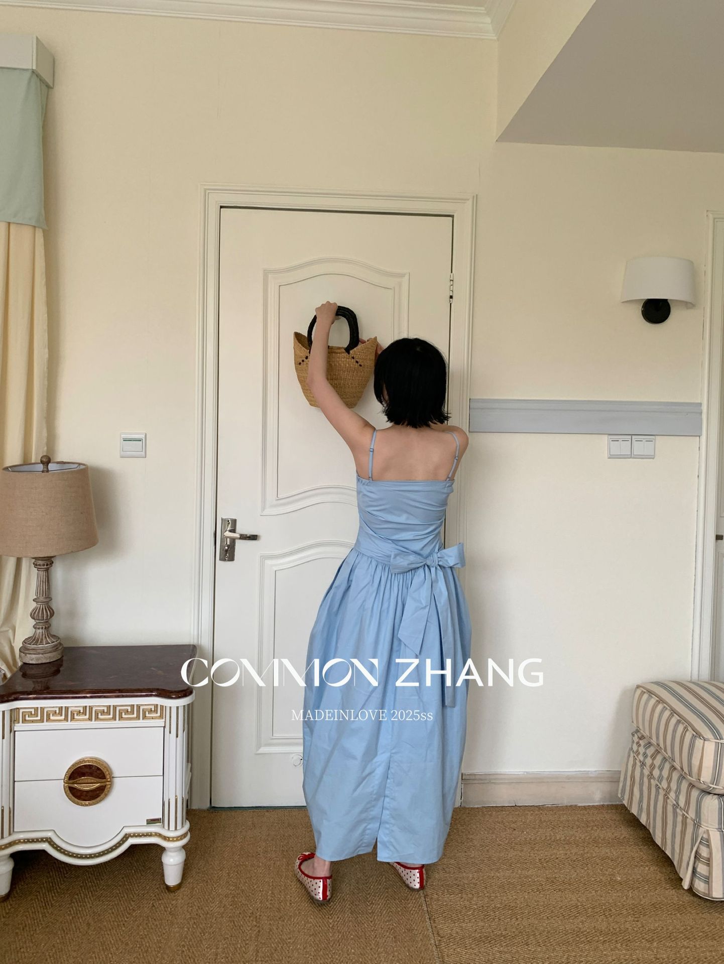 CZ ZHANG Summer Multi-color mint Mamba style lace-up waist-cinching and slimming halter flower bud dress for women B26925 pic 24