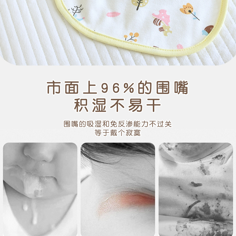 Newborn tie waterproof bib, cute little month-old baby print bib, adjustable infant saliva wipes pic 2