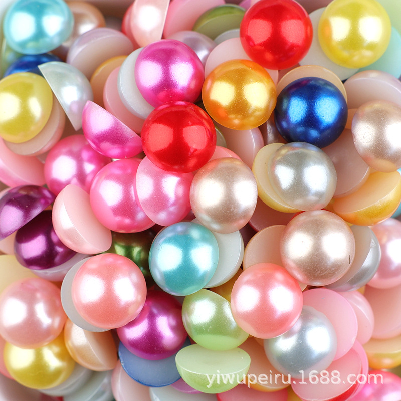 Semi-circular pearl flat bottom half-sided abs imitation pearl nail art, pearl shoes, clothing accessories diy cream glue phone case material pic 3