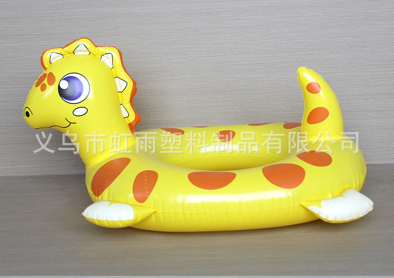 新品加厚小黄龙儿童游泳圈PVC充气卡通游泳坐圈动物造型恐龙座圈详情4