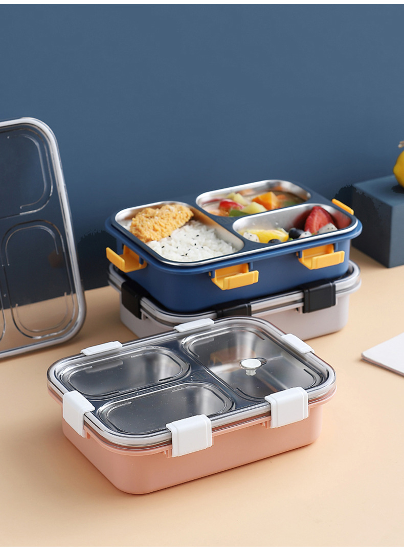 Rectangular rectangular student stainless steel insulated lunch box, office worker student lunch box with lid, sealed with lunch box pic 14