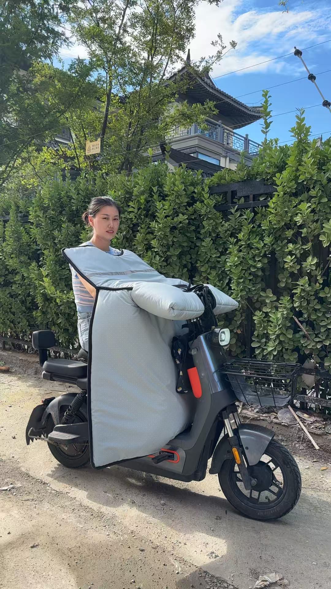 挡风被电动车冬季加绒加厚全包斗篷式电瓶摩托车防风防水加厚保暖详情7