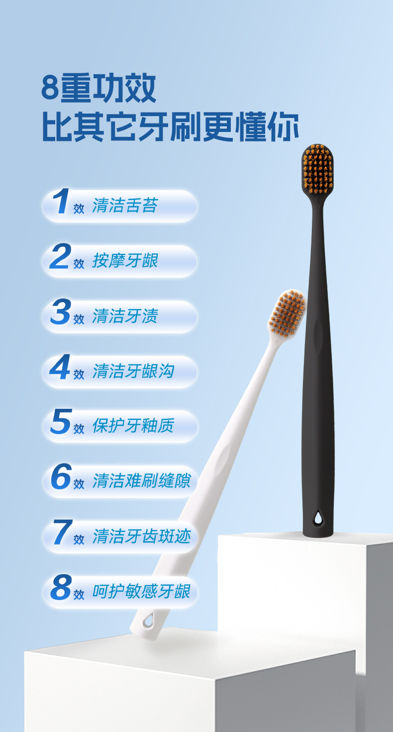 牙刷软毛高级牙刷高效清洁情侣款男女士家用护龈单支装牙刷现货批详情12