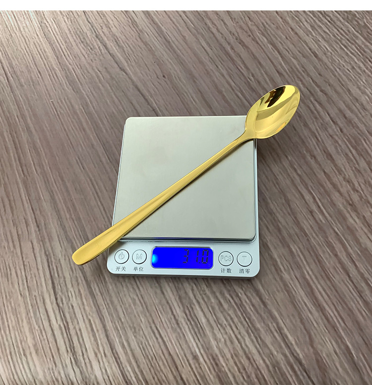 304不锈钢金色咖啡勺搅拌勺镀金长柄勺家用喝粥调羹蛋糕甜品勺详情11